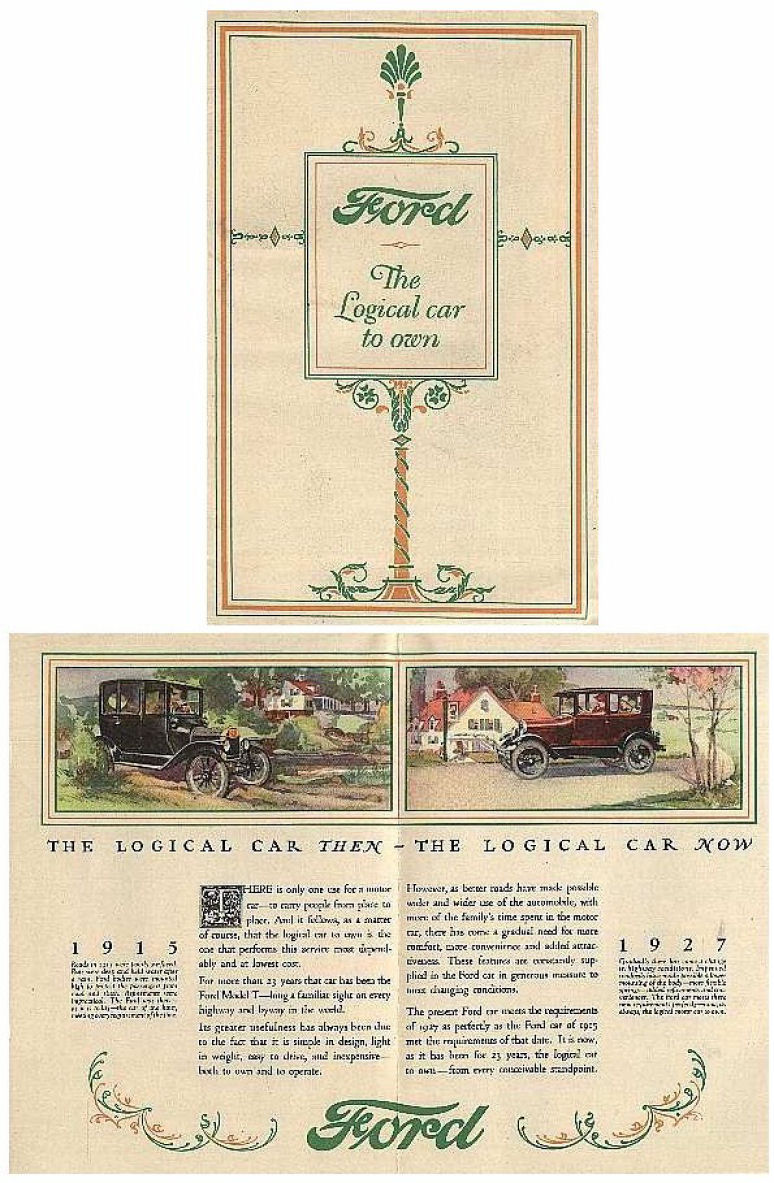 1927 Ford Logical Car Folder Page 1